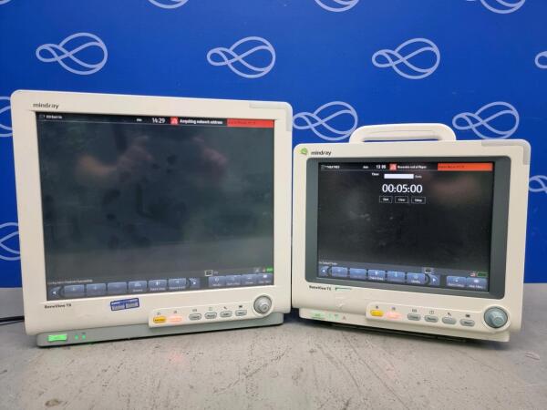 1 x Mindray BeneView T5 Patient Monitor & 1 x Mindray BeneView T8 Patient Monitor