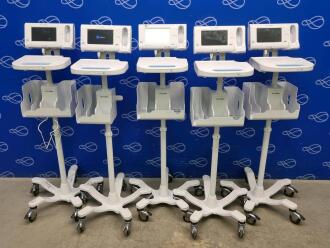 5 x Welch Allyn Connex Monitor and Welch Allyn Accessory Power Management Unit on Rollstand
