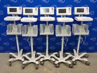 5 x Welch Allyn Connex Monitor and Welch Allyn Accessory Power Management Unit on Rollstand