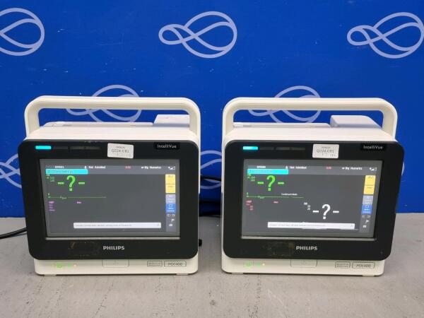 2 x Philips Intellivue MX400 Patient Monitor and 2 x Philips Intellivue X2 Transport Monitor