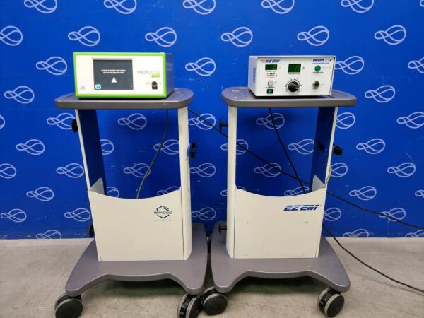 EZEM ProtoCO2l Colon Insufflator on Trolley & Bracco ProtoCO2l Touch Colon Insufflator on Trolley