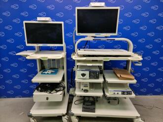 Olympus Evis Lucera Elite CLV-290SL Light Source with Keymed WM-DP2 & WM-NP2 Trolleys