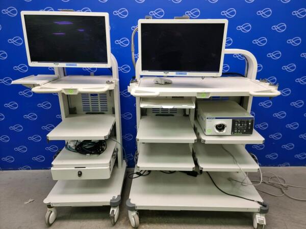 Olympus Evis Lucera Elite CLV-290SL Light Source with Keymed WM-DP2 & WM-NP2 Trolleys