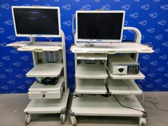 Olympus Evis Lucera Elite CLV-290SL Light Source with Keymed WM-DP2 & WM-NP2 Trolleys