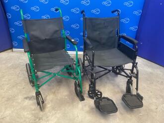 2 x Folding Transit Wheelchairs