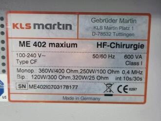 KLS Martin ME 402 Maxium Diathermy on Trolley - 4