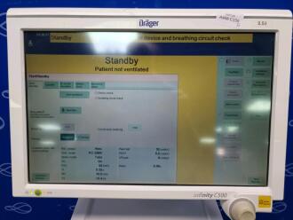 Draeger Babylog VN500 Ventilator with Infinity C500 Monitor on Trolley - 4
