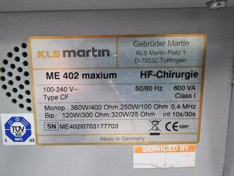 KLS Martin ME 402 Maxium Diathermy - 2