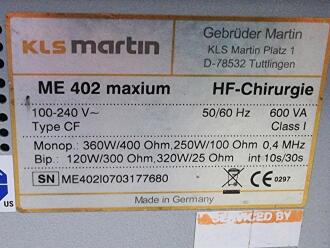 KLS Martin ME 402 Maxium Diathermy on Trolley - 4
