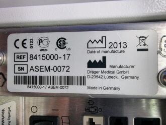 Draeger Babylog VN500 Ventilator & Infinity C500 Monitor on Trolley - 5