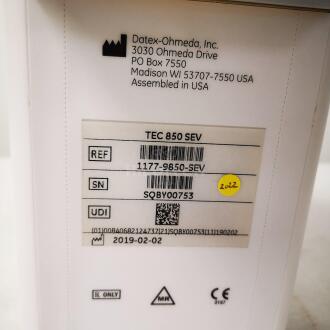Datex Ohmeda TEC 850 SEV Sevoflurane Tank - 2