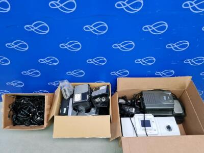 7 x ResMed Lumis 150 VPAP ST-A, 4 x ResMed AirSense 10 Elite CPAP, 2 x ResMed AirSense 11 Autoset CPCP, 1 x Philips Respironics BiPAP A40 and 1 x Philips Respironics REMstar C-Flex CPAP