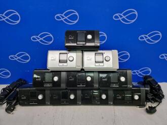 8 x ResMed AirSense 10 Autoset CPAP & 2 x ResMed AirCurve 10 CS Pacewave CPAP
