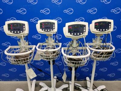 4 x Welch Allyn 53N00 Vital Signs Monitor on Rollstand
