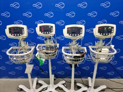 4 x Welch Allyn 53N00 Vital Signs Monitor on Rollstand