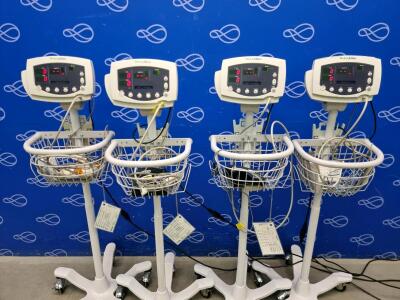 4 x Welch Allyn 53N00 Vital Signs Monitor on Rollstand