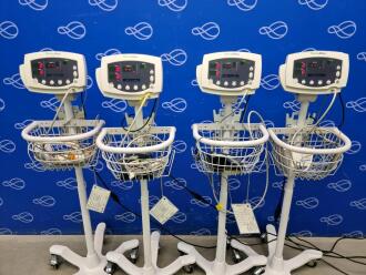 4 x Welch Allyn 53N00 Vital Signs Monitor on Rollstand