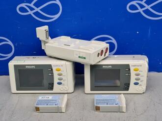 2 x Philips IntelliVue X2 Patient Transport Monitor / Module and 1 x Philips M3012A Module