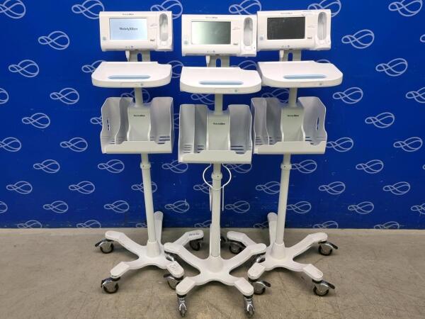 3 x Welch Allyn Connex Monitor and Welch Allyn Accessory Power Management Unit on Rollstand
