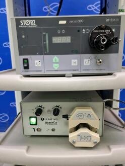 Storz 201331 20 Xenon 300 Light Source, Lumenis VersaCut Morcellator & NDS SC-WU24-A1511 Monitor on Stack Trolley - 3