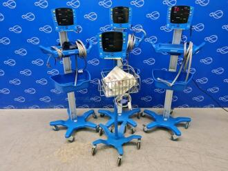 4 x GE Carescape Dinamap V100 Vital Signs Monitor on Rollstand