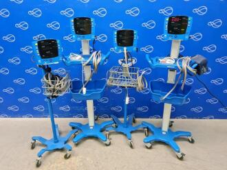 4 x GE Carescape Dinamap V100 Vital Signs Monitor on Rollstand