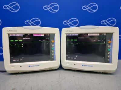 2 x Nihon Kohden BSM-3562 Life Scope Bedside Patient Monitor
