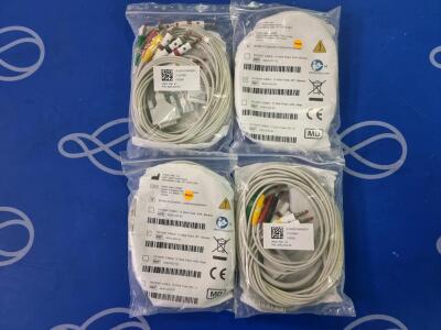 4 x Welch Allyn 12 Lead ECG Cable - Ref 9293-032-53