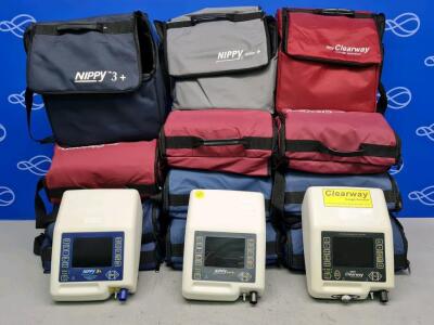 7 x Nippy 3+, 1 x Nippy Junior and 4 x Nippy Clearway Ventilator