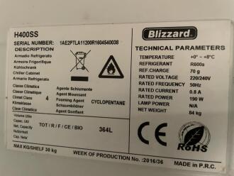 Blizzard H400SS Blue Line Chill SS Upright Refrigerator - 4