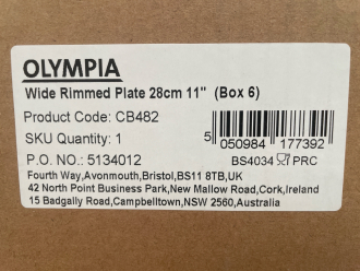 18 x Olympia Whiteware Wide Rimmed Plates 280mm (3 x packs of 6) - 2