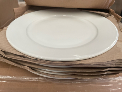 18 x Olympia Whiteware Wide Rimmed Plates 280mm (3 x packs of 6)