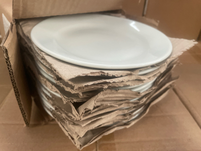 24 x Olympia Whiteware Wide Rimmed Plates 165mm (2 x packs of 12)