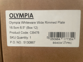 24 x Olympia Whiteware Wide Rimmed Plates 165mm (2 x packs of 12) - 2