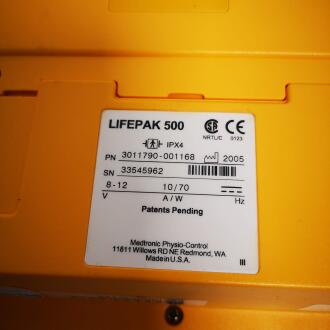 2x Medtronic Lifepak 500 Defibrillators - 10