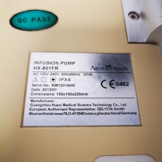 4x Azur Biotech HX-801FR Infusion Pumps - 3