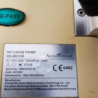 4x Azur Biotech HX-801FR Infusion Pumps - 14