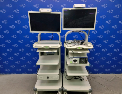 Olympus Evis Lucera Elite CLV-290SL Light Source with 2 x Olympus WM-NP2 Stack Trolley