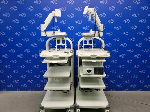 Olympus Evis Lucera Elite CLV-290SL Light Source with 2 x Olympus WM-NP2 Stack Trolley