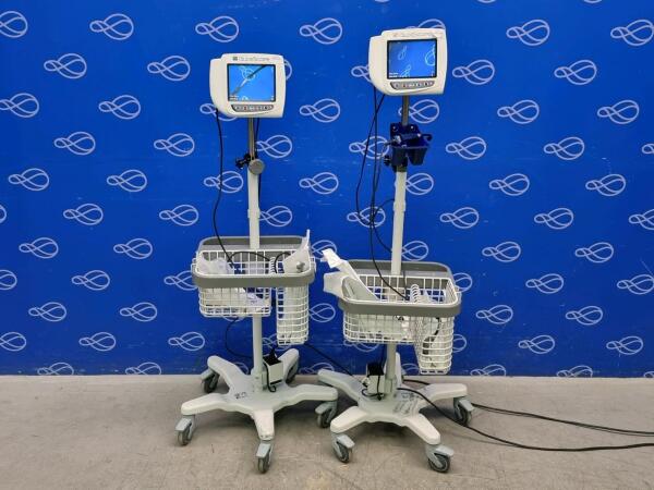 2 x Verathon GlideScope Video Laryngoscope Monitor with Camera Baton on Rollstand