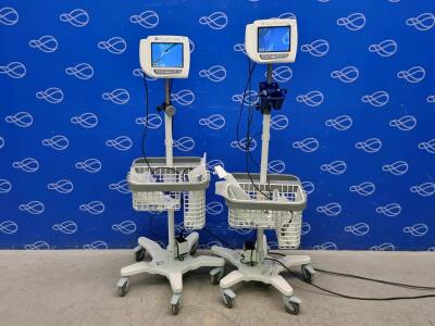 2 x Verathon GlideScope Video Laryngoscope Monitor with Camera Baton on Rollstand