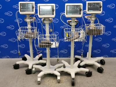 4 x SureSigns Philips VS4 Vital Signs Monitor on Rollstand