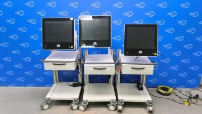 3 x K2 Medical K2MS Portal Monitors on Rollstands - No HDD
