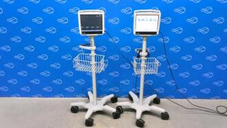 2 x GE Carescape B450 Patient Monitors on Rollstands
