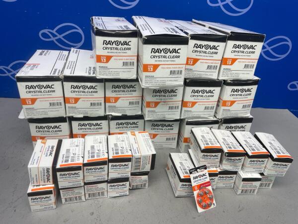 Approximately 10800 x Rayovac Hearing Aid Batteries size 13 (boxed as new)