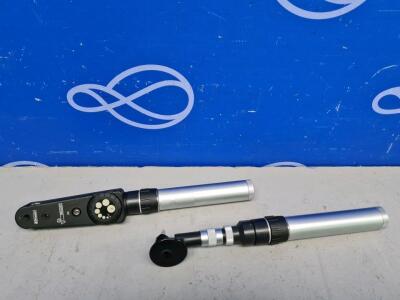 1 x Keeler Specialist Ophthalmoscope and 1 x Hamblin Vintage Retinoscope Head on Keeler Handpiece
