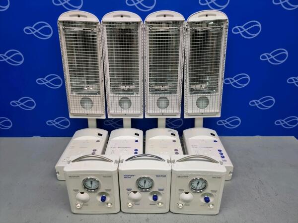 4 x Fisher & Paykel IW990AEK Manual Wall-Mounted Infant Warmer & 3 x Fisher & Paykel Neopuff Infant Resuscitator