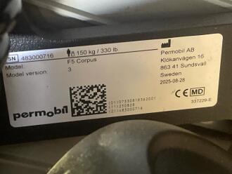 Permobil F5 Corpus Version 3 Electric Wheelchair (as new) - 2