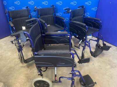 4 x Invacare Alu Lite Folding Transit Wheelchairs