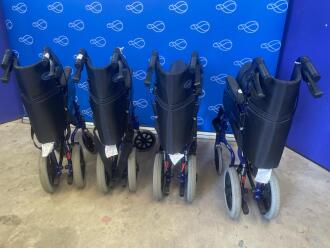 4 x Invacare Alu Lite Folding Transit Wheelchairs - 2